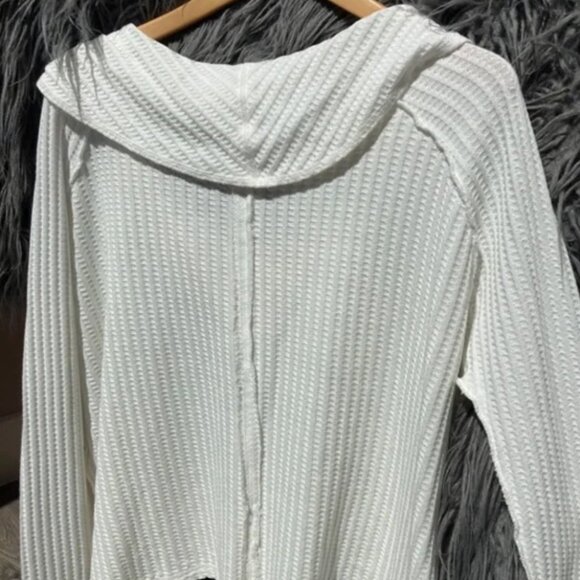 We The Free - Cream Waffle-Knit Top, M - Picture 9 of 10
